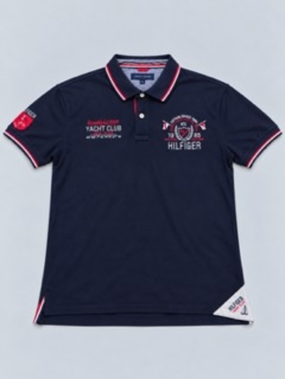 Tommy Hilfiger Navy Polo with Red & White Trim